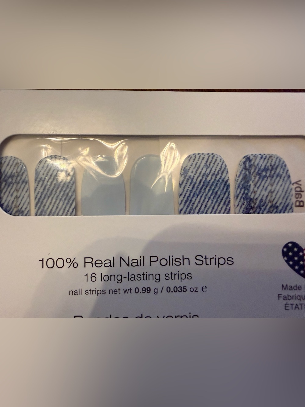 Color Street Blue Jean Baby - Blue & Light Blue Dot Accent Nail Strips